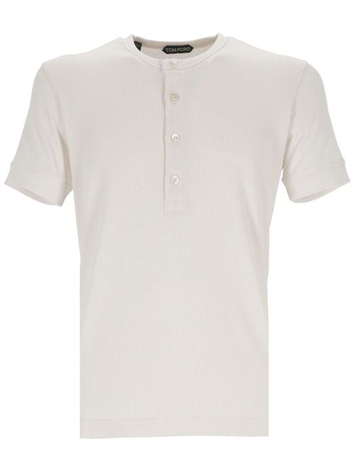 Logo T-shirt with front buttons Tom Ford | JHS004JMT003F23AW003